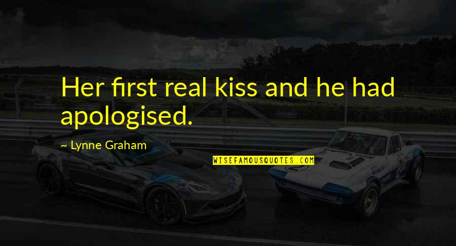 Kneejerk Quotes By Lynne Graham: Her first real kiss and he had apologised.