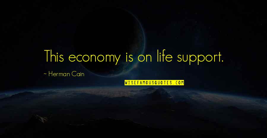 Kneele Quotes By Herman Cain: This economy is on life support.