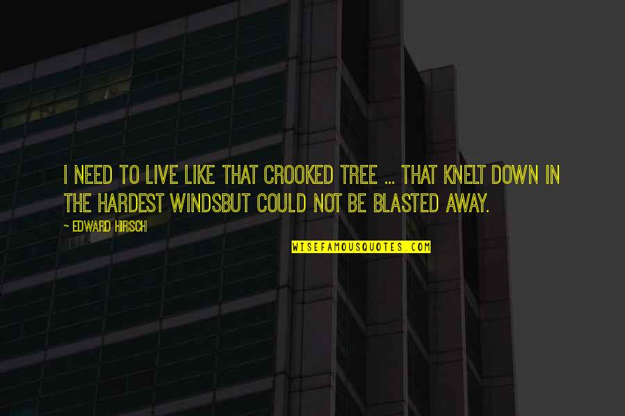 Knelt Quotes By Edward Hirsch: I need to live like that crooked tree Knelt Quotes By Edward Hirsch: I need to live like that crooked tree