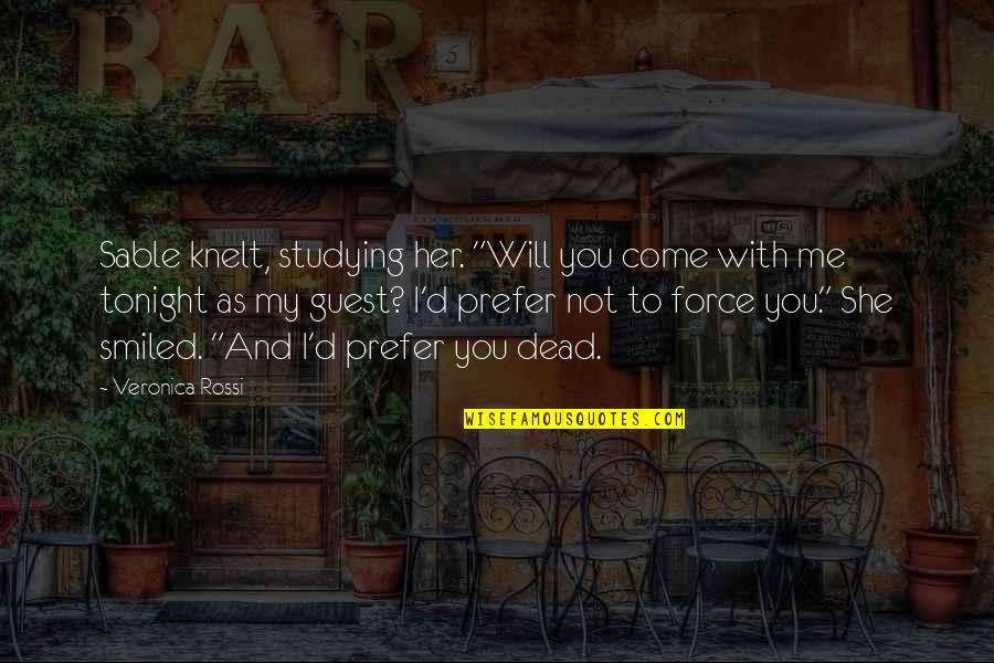 Knelt Quotes By Veronica Rossi: Sable knelt, studying her. "Will you come with Knelt Quotes By Veronica Rossi: Sable knelt, studying her. "Will you come with