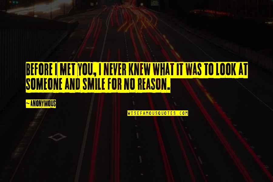 Knew At Quotes By Anonymous: Before I met you, I never knew what