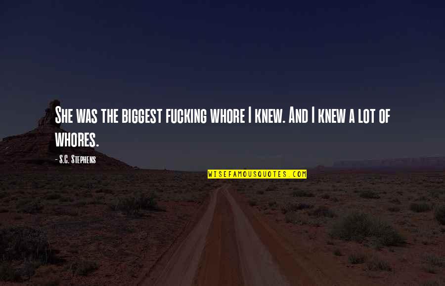 Knew I Quotes By S.C. Stephens: She was the biggest fucking whore I knew.