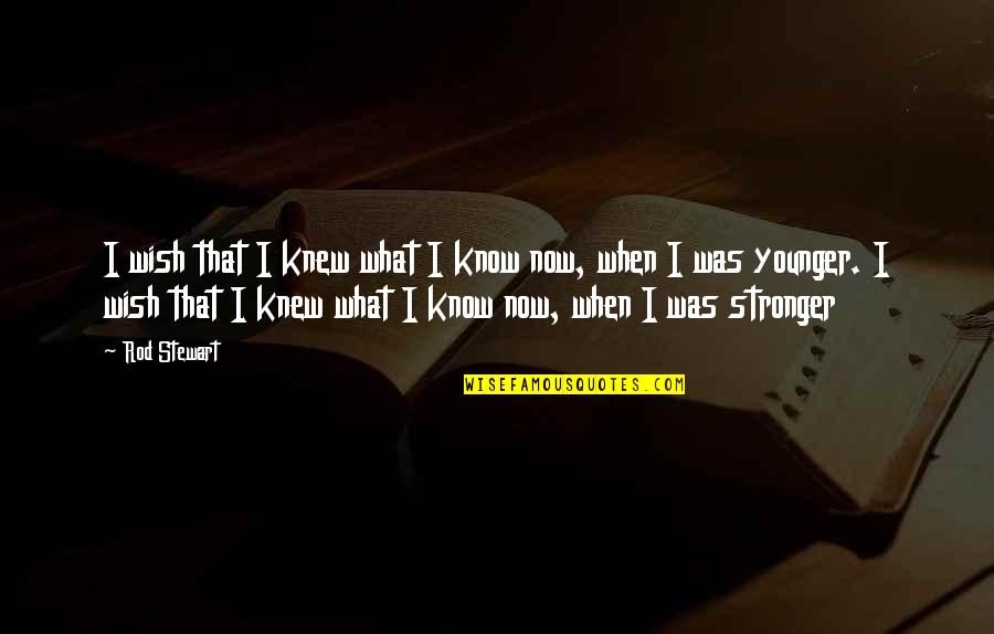 Knew Then What I Know Quotes By Rod Stewart: I wish that I knew what I know