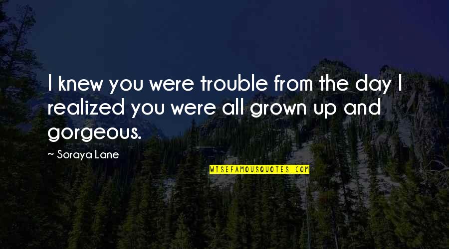 Knew You Were Trouble Quotes By Soraya Lane: I knew you were trouble from the day