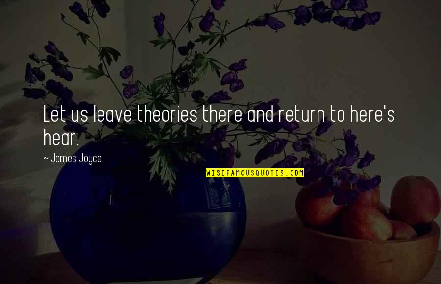 Knife Skills Quotes By James Joyce: Let us leave theories there and return to Knife Skills Quotes By James Joyce: Let us leave theories there and return to