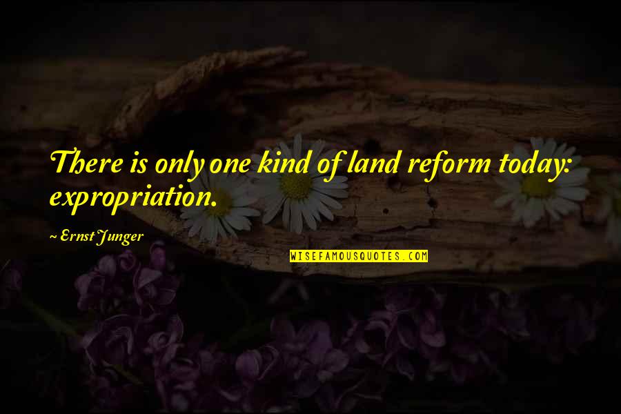 Knight Shining Armour Quotes By Ernst Junger: There is only one kind of land reform