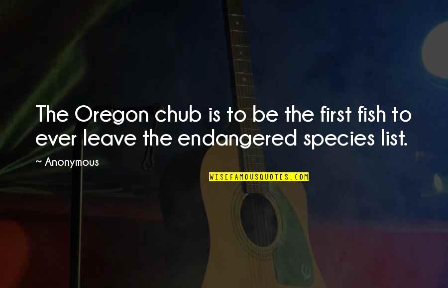 Knighten And Parlow Quotes By Anonymous: The Oregon chub is to be the first