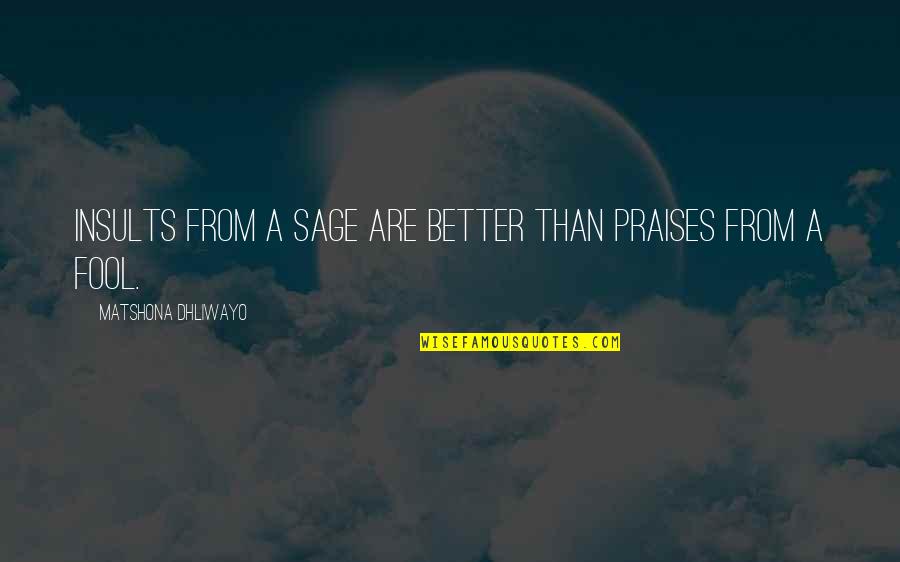 Knijptangen Quotes By Matshona Dhliwayo: Insults from a sage are better than praises Knijptangen Quotes By Matshona Dhliwayo: Insults from a sage are better than praises