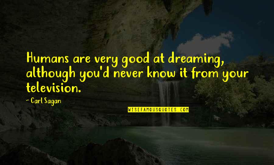 Knipper Rx Quotes By Carl Sagan: Humans are very good at dreaming, although you'd