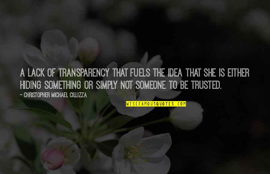 Knobelsdorffstrasse Quotes By Christopher Michael Cillizza: A lack of transparency that fuels the idea