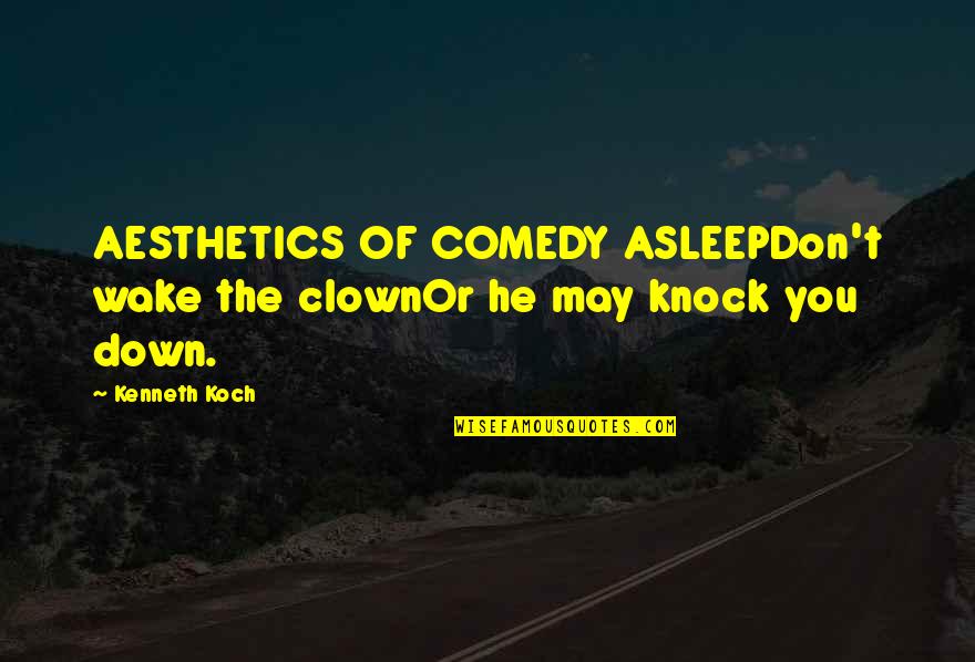 Knock Down Quotes By Kenneth Koch: AESTHETICS OF COMEDY ASLEEPDon't wake the clownOr he