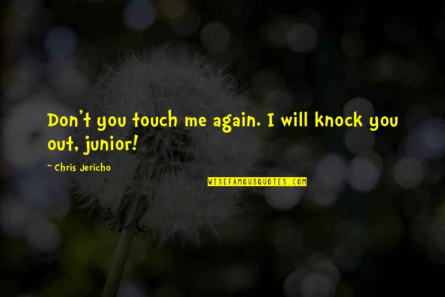 Knock You Out Quotes By Chris Jericho: Don't you touch me again. I will knock