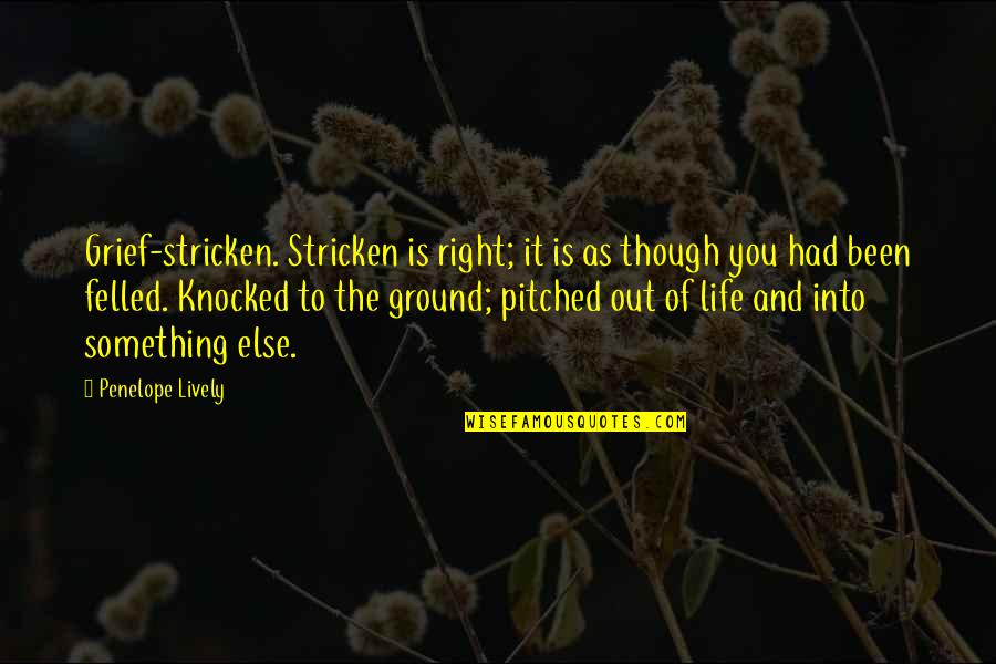Knocked Quotes By Penelope Lively: Grief-stricken. Stricken is right; it is as though Knocked Quotes By Penelope Lively: Grief-stricken. Stricken is right; it is as though