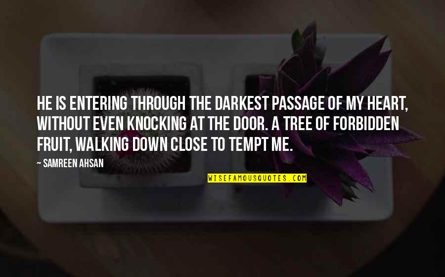 Knocking Off Quotes By Samreen Ahsan: He is entering through the darkest passage of
