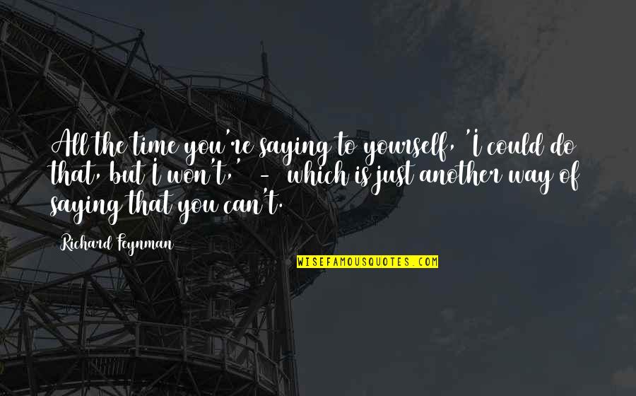Knoebels Rides Quotes By Richard Feynman: All the time you're saying to yourself, 'I
