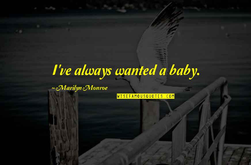Knoledge Quotes By Marilyn Monroe: I've always wanted a baby.