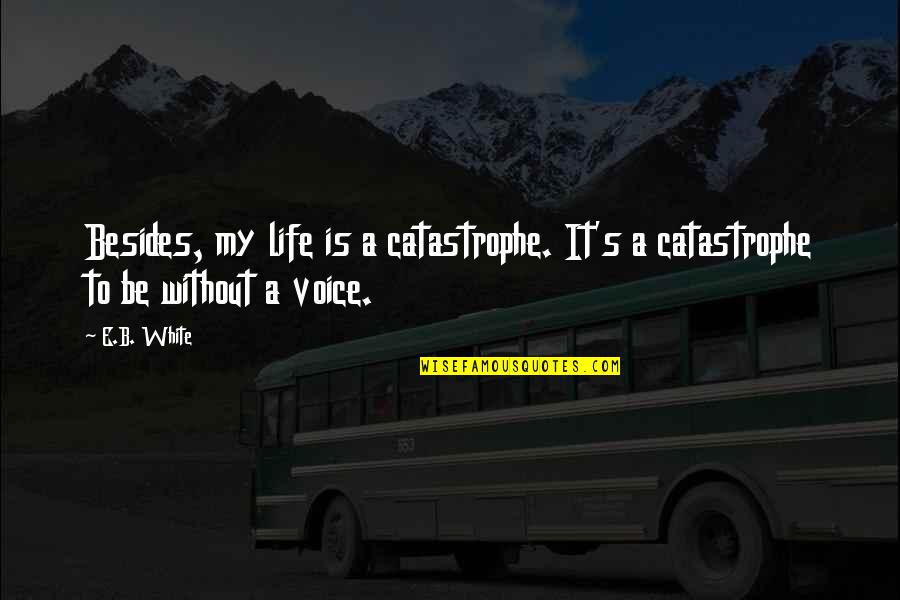Knotandbowdesigns Quotes By E.B. White: Besides, my life is a catastrophe. It's a