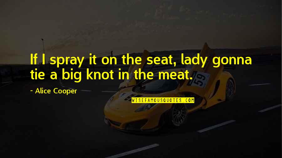 Knots Quotes By Alice Cooper: If I spray it on the seat, lady