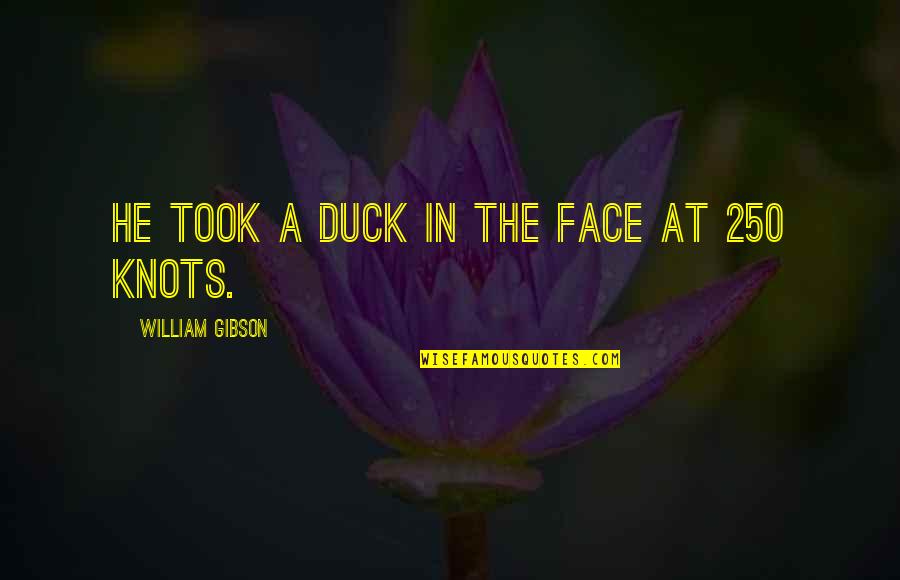 Knots Quotes By William Gibson: He took a duck in the face at