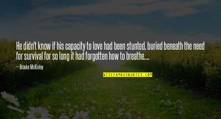 Know How To Love Quotes By Brooke McKinley: He didn't know if his capacity to love Know How To Love Quotes By Brooke McKinley: He didn't know if his capacity to love
