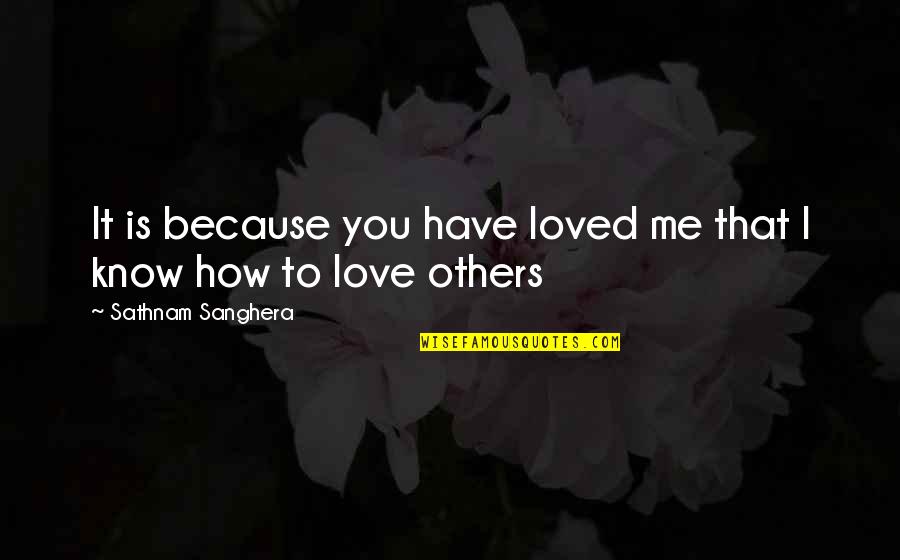 Know How To Love Quotes By Sathnam Sanghera: It is because you have loved me that Know How To Love Quotes By Sathnam Sanghera: It is because you have loved me that