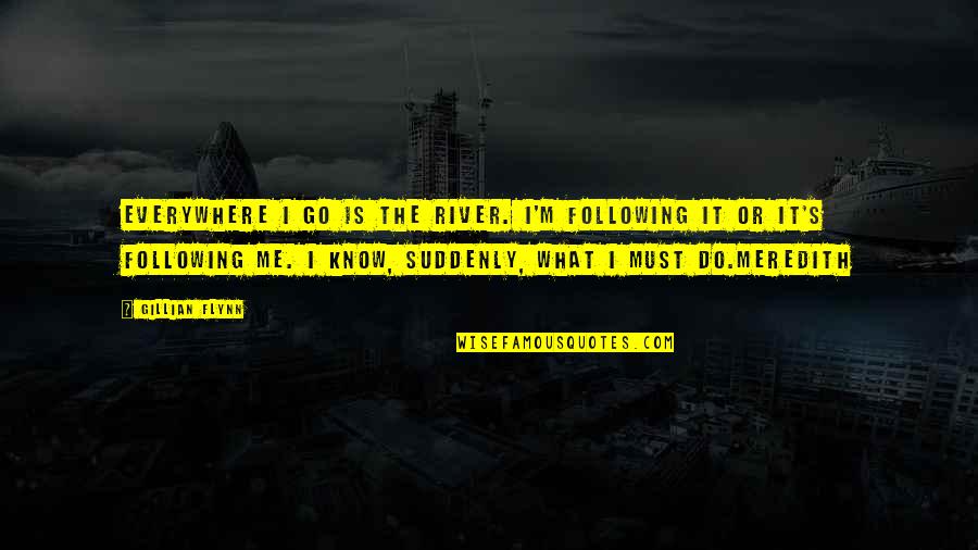 Know Or Go Quotes By Gillian Flynn: Everywhere I go is the river. I'm following