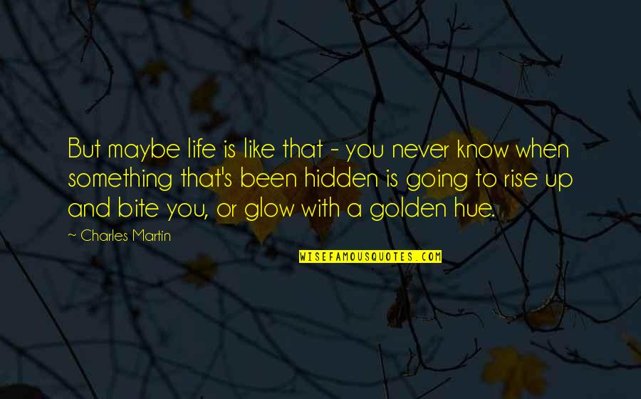 Know Something Is Going Quotes By Charles Martin: But maybe life is like that - you
