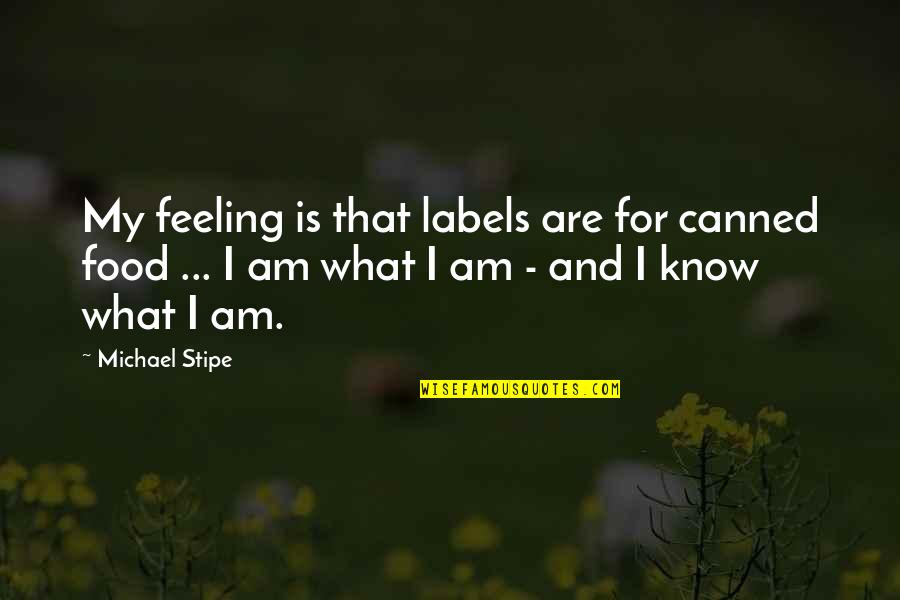 Know That Feeling Quotes By Michael Stipe: My feeling is that labels are for canned