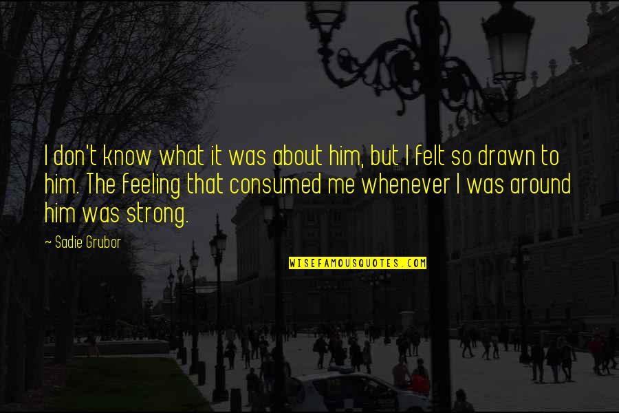 Know That Feeling Quotes By Sadie Grubor: I don't know what it was about him,
