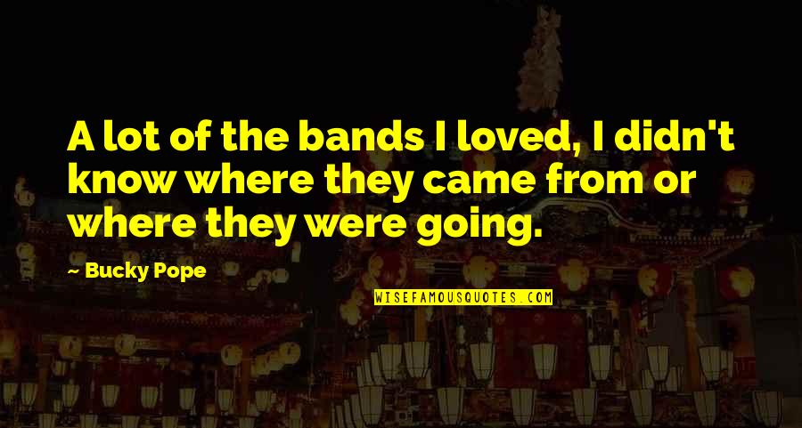 Know That You Are Loved Quotes By Bucky Pope: A lot of the bands I loved, I