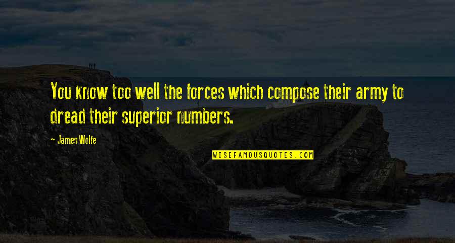 Know Well Quotes By James Wolfe: You know too well the forces which compose Know Well Quotes By James Wolfe: You know too well the forces which compose