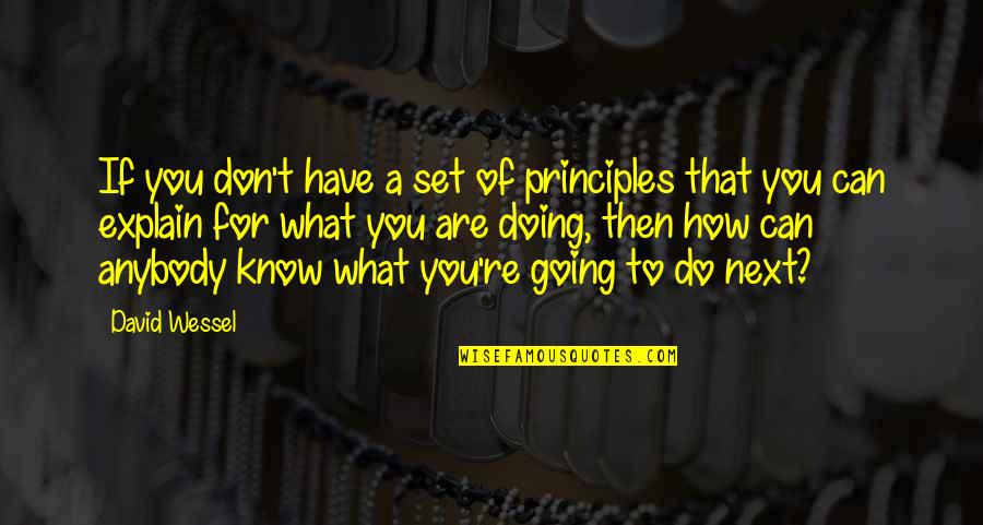 Know What You Are Doing Quotes By David Wessel: If you don't have a set of principles