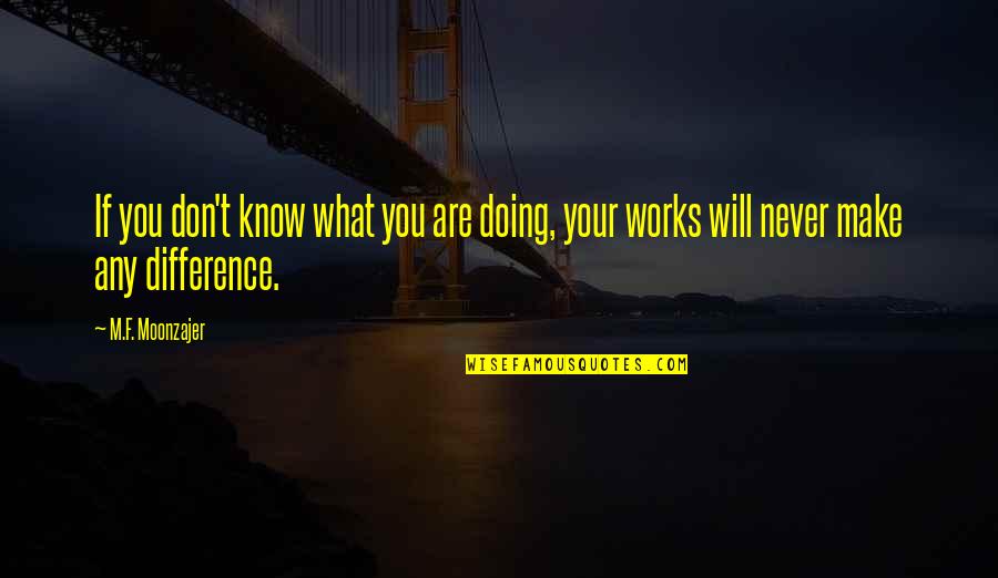 Know What You Are Doing Quotes By M.F. Moonzajer: If you don't know what you are doing,
