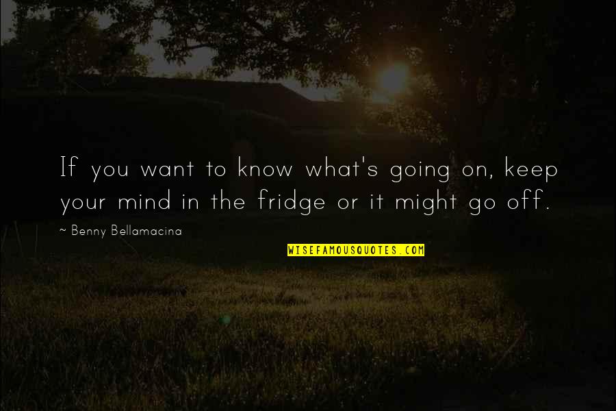 Know What You Want Quotes By Benny Bellamacina: If you want to know what's going on,