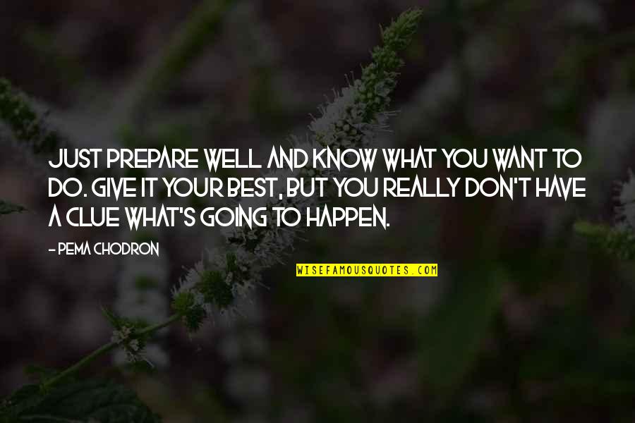 Know What You Want Quotes By Pema Chodron: Just prepare well and know what you want