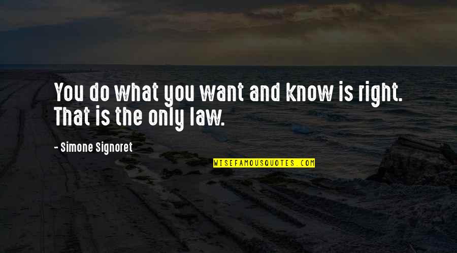 Know What You Want Quotes By Simone Signoret: You do what you want and know is