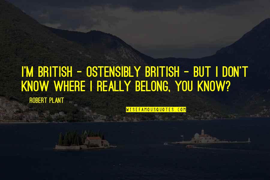 Know Where You Belong Quotes By Robert Plant: I'm British - ostensibly British - but I