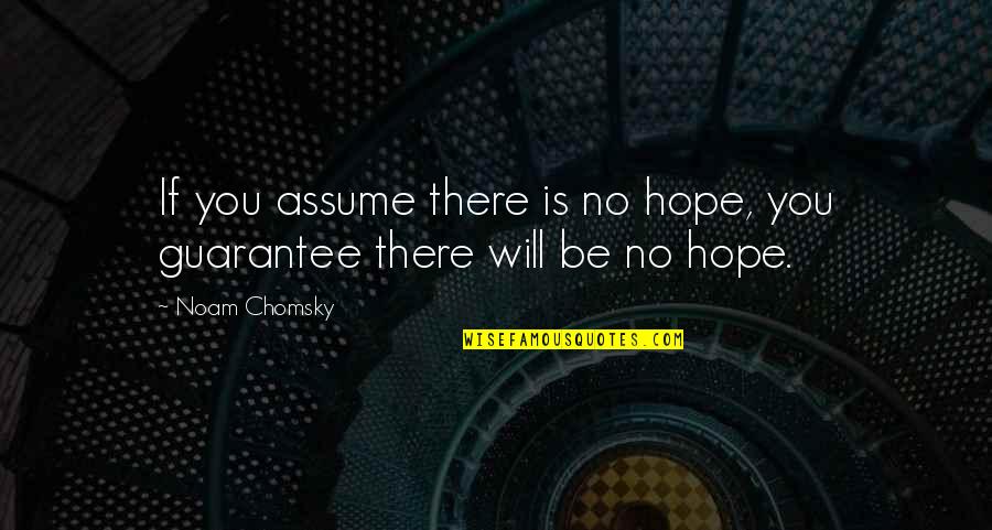 Know Whos Real Quotes By Noam Chomsky: If you assume there is no hope, you