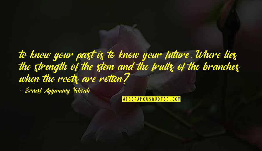 Know Your Roots Quotes By Ernest Agyemang Yeboah: to know your past is to know your