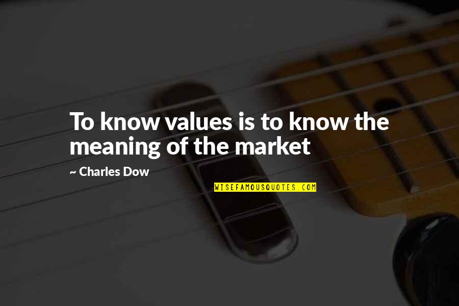Know Your Values Quotes By Charles Dow: To know values is to know the meaning