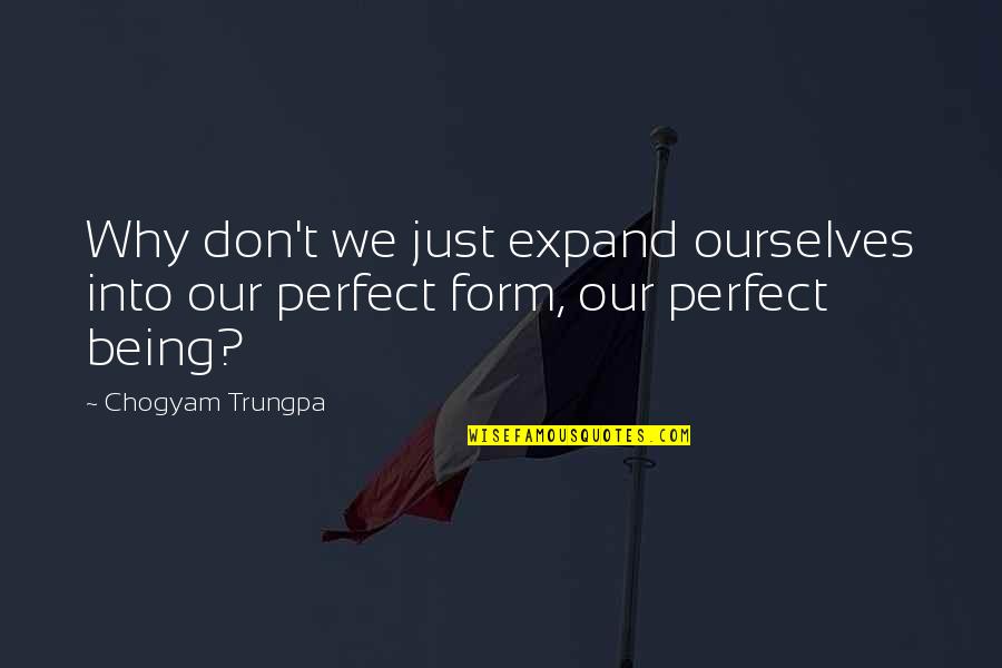 Know Your Worth Ladies Quotes By Chogyam Trungpa: Why don't we just expand ourselves into our