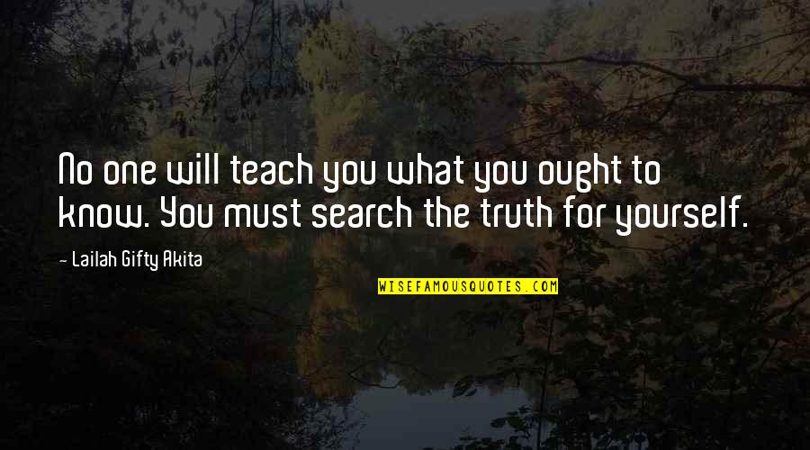 Know Yourself Quotes By Lailah Gifty Akita: No one will teach you what you ought