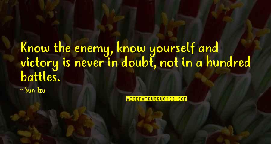 Know Yourself Quotes By Sun Tzu: Know the enemy, know yourself and victory is