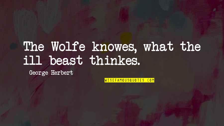 Knowes Quotes By George Herbert: The Wolfe knowes, what the ill beast thinkes. Knowes Quotes By George Herbert: The Wolfe knowes, what the ill beast thinkes.