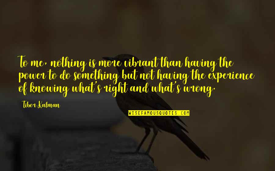 Knowing If Something Is Right Quotes By Tibor Kalman: To me, nothing is more vibrant than having