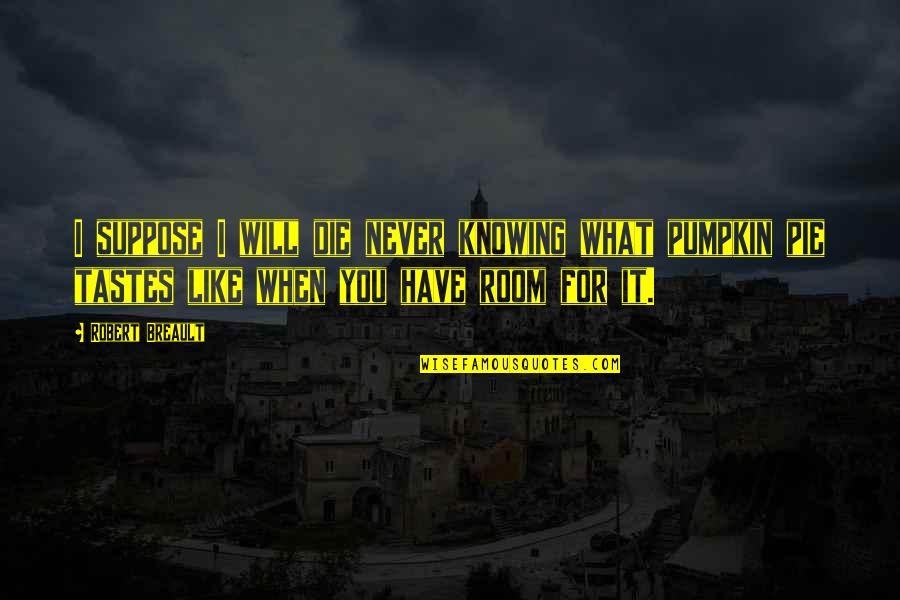 Knowing I'll Never Have You Quotes By Robert Breault: I suppose I will die never knowing what