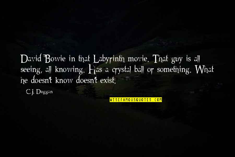 Knowing Something Is Over Quotes By C.J. Duggan: David Bowie in that Labyrinth movie. That guy