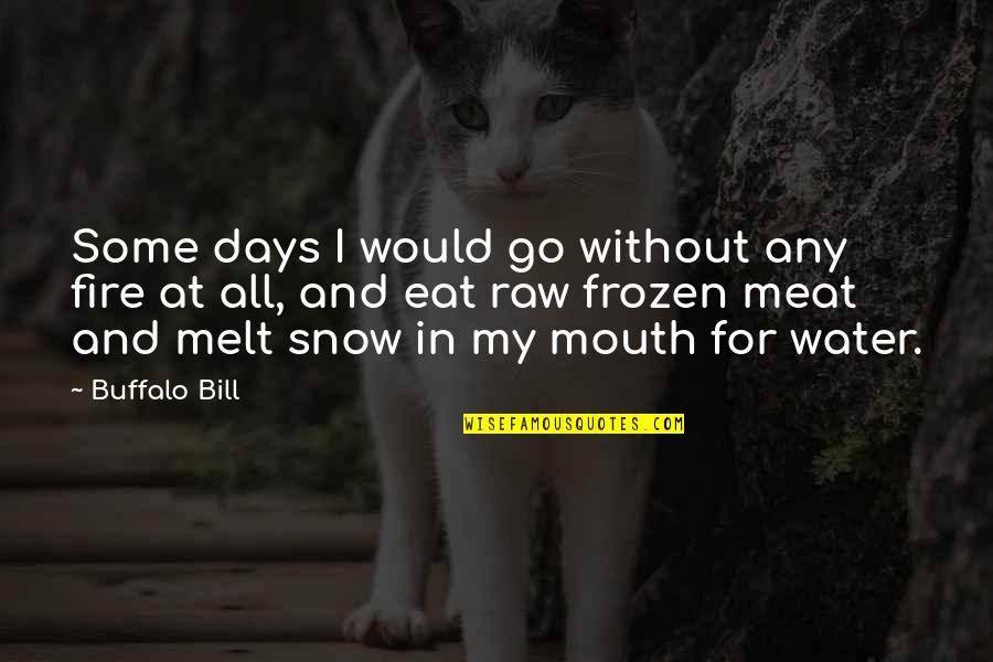 Knowing The Truth About Yourself Quotes By Buffalo Bill: Some days I would go without any fire