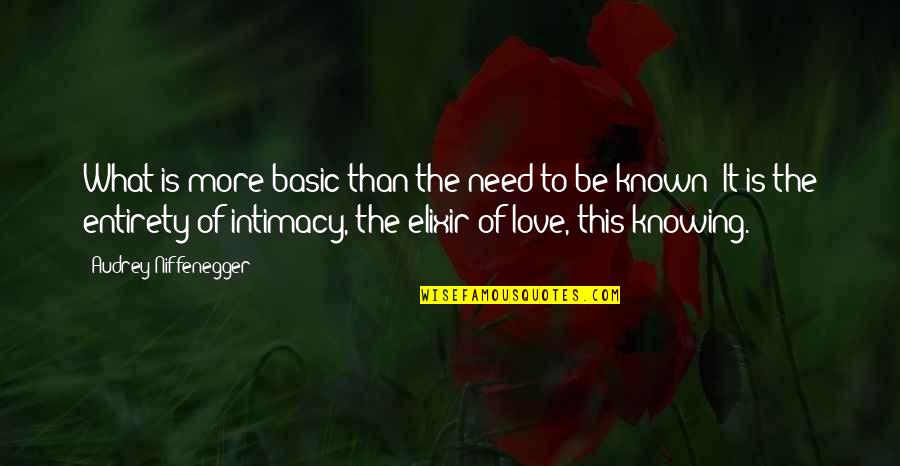 Knowing What Love Is Quotes By Audrey Niffenegger: What is more basic than the need to