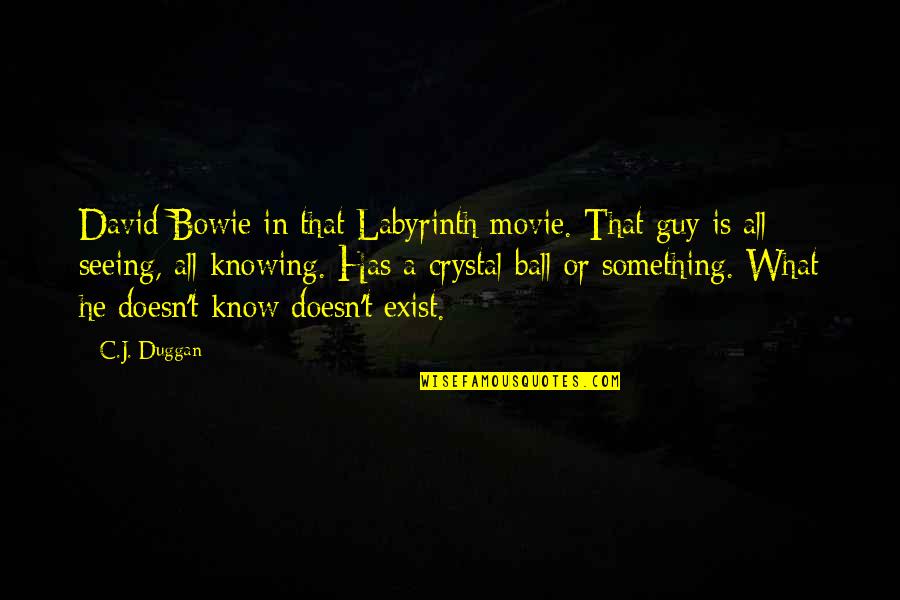 Knowing What You Know Now Quotes By C.J. Duggan: David Bowie in that Labyrinth movie. That guy